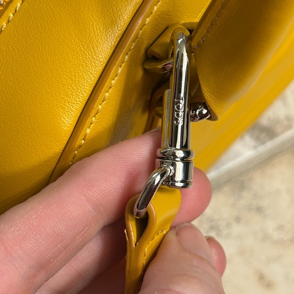 TOD'S Yellow Leather mini Boston embossed logo bag - Picture 6 of 15